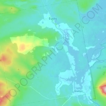 Carte topographique Eustis, altitude, relief