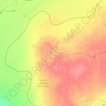 Carte topographique Jaisalmer, altitude, relief
