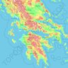 Carte topographique Peloponnes, Westgriechenland und Ionische Inseln, altitude, relief