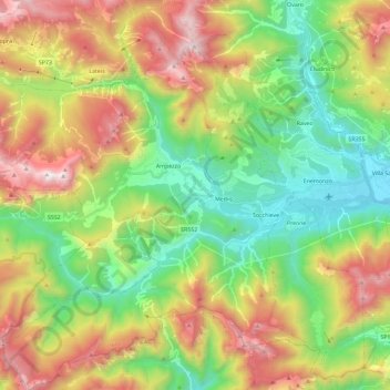 Carte topographique Socchieve, altitude, relief