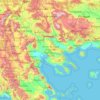 Carte topographique Macedonia - Thrace, altitude, relief