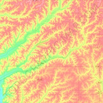Carte topographique Adams County, altitude, relief