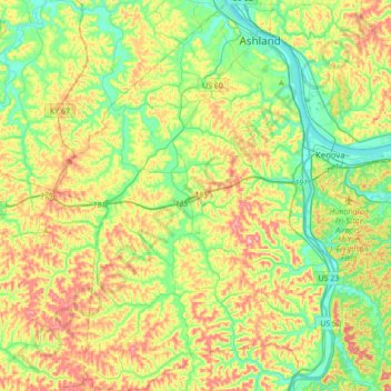 Carte topographique Boyd County, altitude, relief
