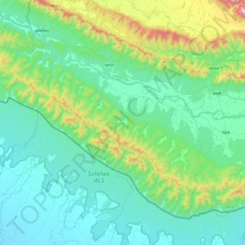 Carte topographique Rajpur, altitude, relief