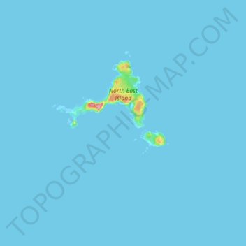 Carte topographique Snares Islands, altitude, relief