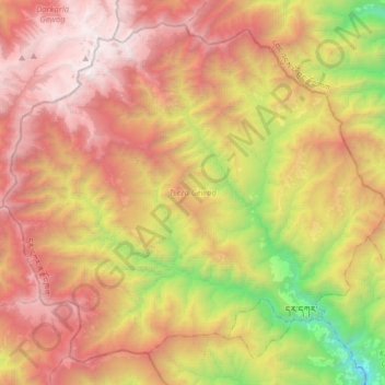 Carte topographique Tseza Gewog, altitude, relief