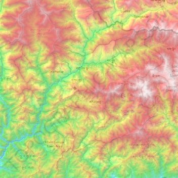 Carte topographique Trashigang District, altitude, relief