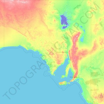 Carte topographique Australie méridionale, altitude, relief