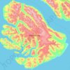 Carte topographique Qeqertarsuaq, altitude, relief