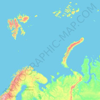 Carte topographique Архангельская область, altitude, relief