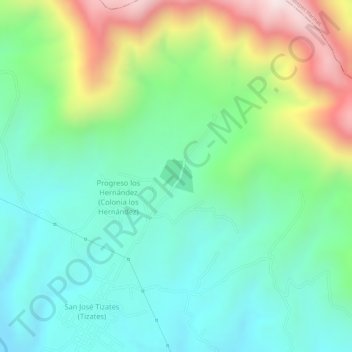 Carte topographique cuerpos de agua las cepas, altitude, relief