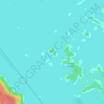 Carte topographique Richardson Island, altitude, relief