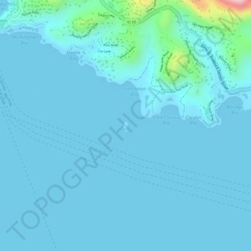 Carte topographique Green Cay, altitude, relief