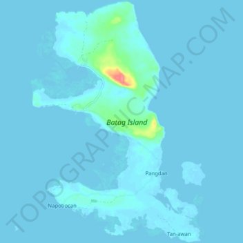 Carte topographique Batag Island, altitude, relief