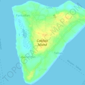 Carte topographique Cabilao Island, altitude, relief