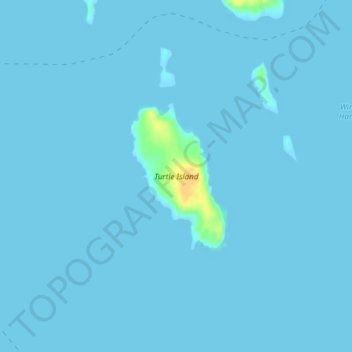 Carte topographique Turtle Island, altitude, relief