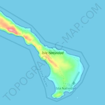 Carte topographique Isla Natividad, altitude, relief