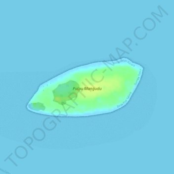 Carte topographique Pulau Mangudu, altitude, relief