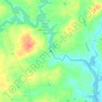 Carte topographique Siler City Water Supply Lake Number One Dam ...