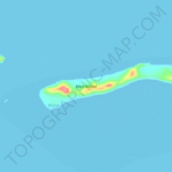 Carte topographique Wari Island, altitude, relief