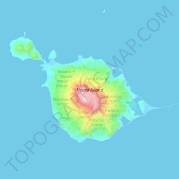 Carte topographique Heard Island, altitude, relief