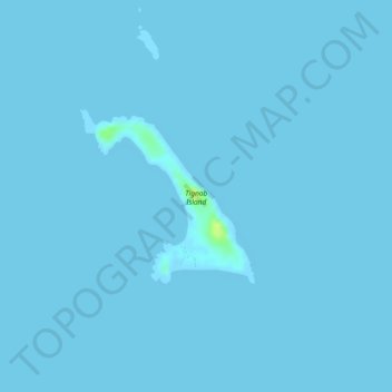Carte topographique Tignob Island, altitude, relief