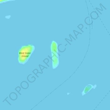 Carte topographique East Sister Island, altitude, relief