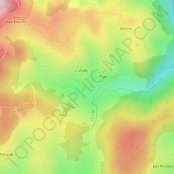 Carte topographique La Chaux, altitude, relief