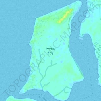 Carte topographique Parrot Cay, altitude, relief