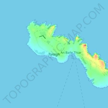Carte topographique Tory Island, altitude, relief