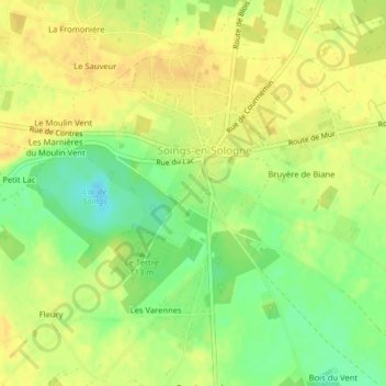 Carte topographique Le Parc, altitude, relief