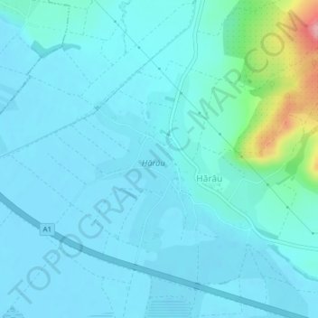 Carte topographique Hărău, altitude, relief