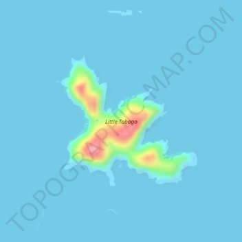 Carte topographique Little Tobago, altitude, relief