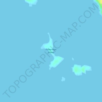 Carte topographique Fisherman Island, altitude, relief