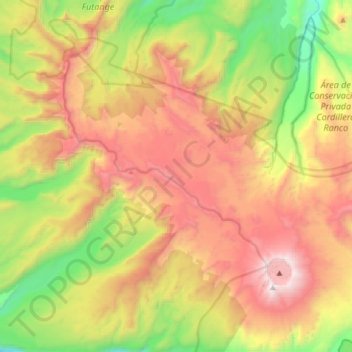 Carte topographique Volcán Puyehue, altitude, relief