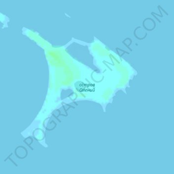 Carte topographique Isla de Oleny, altitude, relief