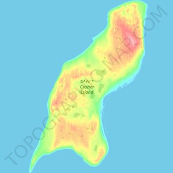 Carte topographique Crozier Island, altitude, relief