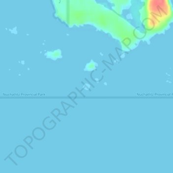 Carte topographique Ensanada Islet, altitude, relief