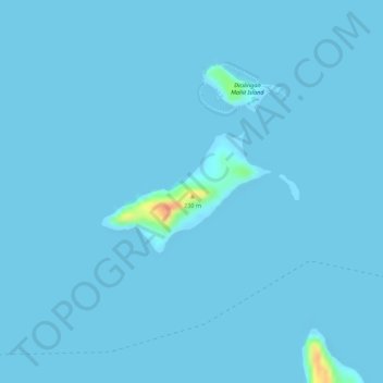 Carte topographique Horse Island, altitude, relief