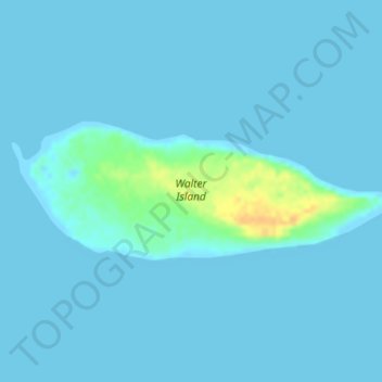 Carte topographique Walter Island, altitude, relief