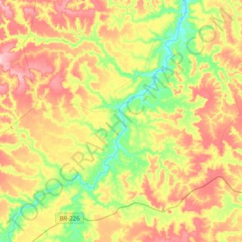 Carte topographique Rio Mearim, altitude, relief