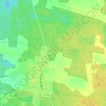 Carte topographique Poulet, altitude, relief
