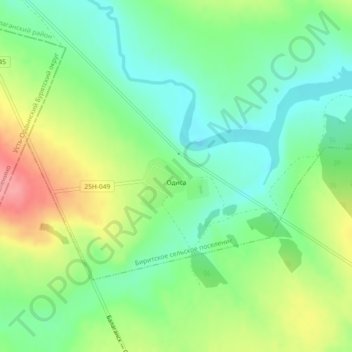 Carte topographique Одиса, altitude, relief