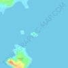 Carte topographique Ticala Islets, altitude, relief