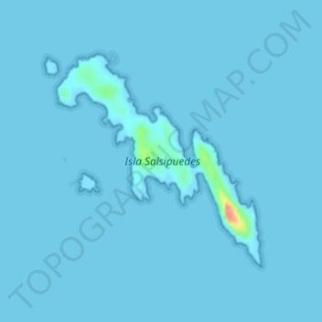 Carte topographique Isla Salsipuedes, altitude, relief