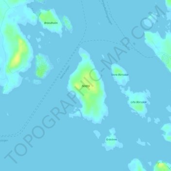 Carte topographique Nottö, altitude, relief