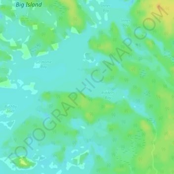 Carte topographique Rose Island, altitude, relief