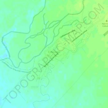 Carte topographique Sobolevo, altitude, relief
