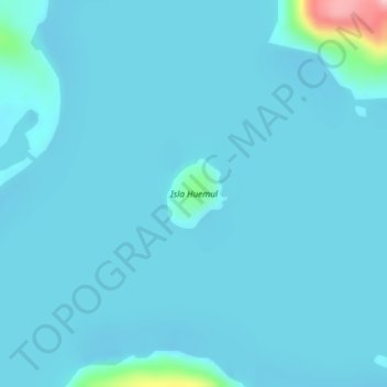 Carte topographique Isla Huemul, altitude, relief