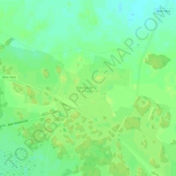 Carte topographique Кондусла, altitude, relief
